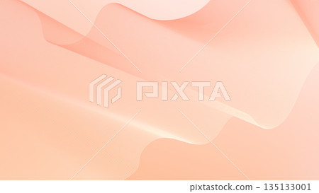 Abstract vector background. Peach fuzz with dynamic waves, pink and orange blend waves. Futuristic backdrop with network wavy lines. Premium template with stripes and gradient mesh banner, poster. 135133001