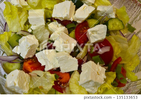 Feta Cheese on Salad-Healthy Food Feta Cheese on Salad-Healthy Food 135133653