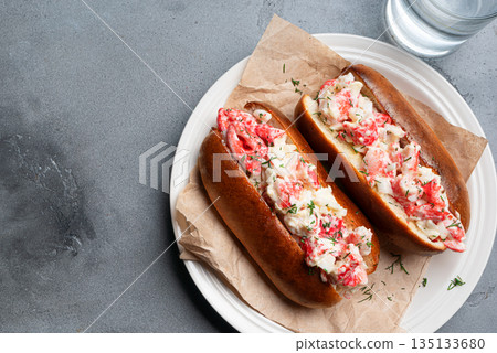 Lobster Rolls. Traditional classic American Sandwich. 135133680