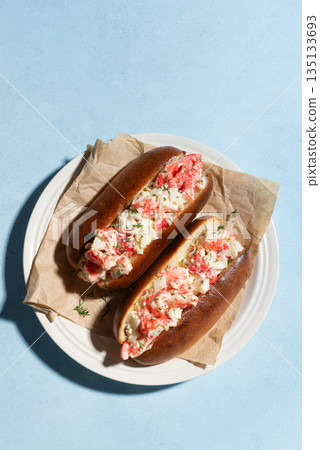 Lobster Rolls. Traditional classic American Sandwich. 135133693