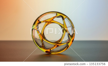 具有有機結構的玻璃環抽象背景 具有有機結構的玻璃環抽象背景 135133756