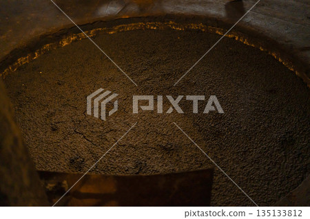 Soy sauce made in a wooden barrel Soy sauce made in a wooden barrel 135133812