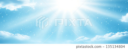 Tender Sky Canvas Of Light A Spring Teal Tapestry With Tranquility Rays And Mellow Hues 135134804