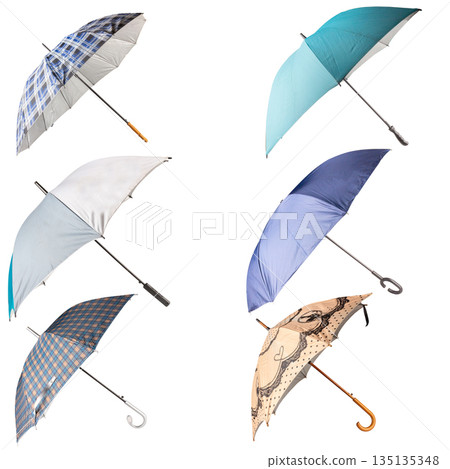 open umbrella isolated on white background 135135348