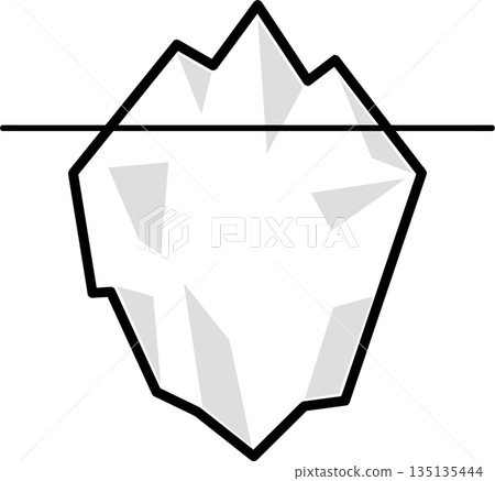 Subconscious mind iceberg icon illustration Subconscious mind iceberg icon illustration 135135444