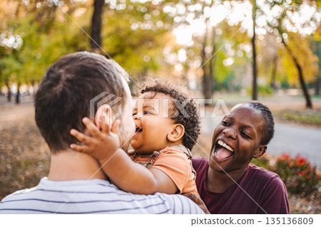 Joyful Laughter: Family Fun in the Fall 135136809