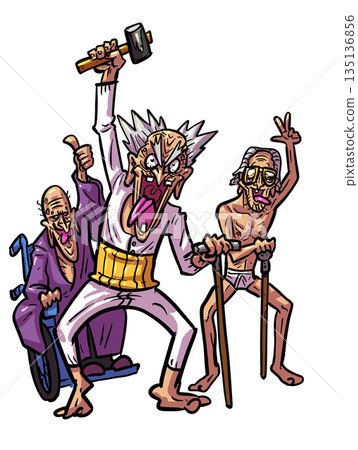 一群精力過剩的老人瘋狂地亂跑 135136856