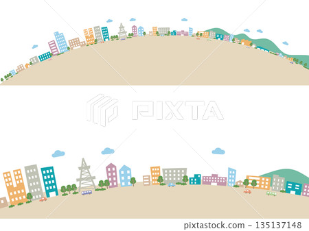 Arched cityscape set 135137148