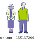 Senior couple full-body illustration material 135137209