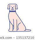 Sitting dog illustration material 135137210