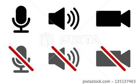 麥克風、揚聲器和相機圖示分別代表音訊和視訊。 135137463