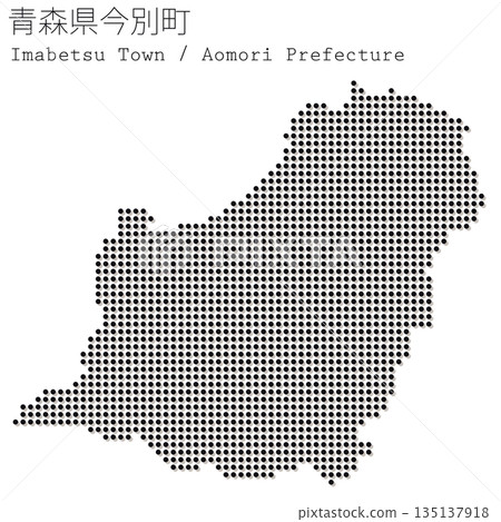 插畫資料：日本地圖，青森縣，今別町向量插圖地圖 135137918