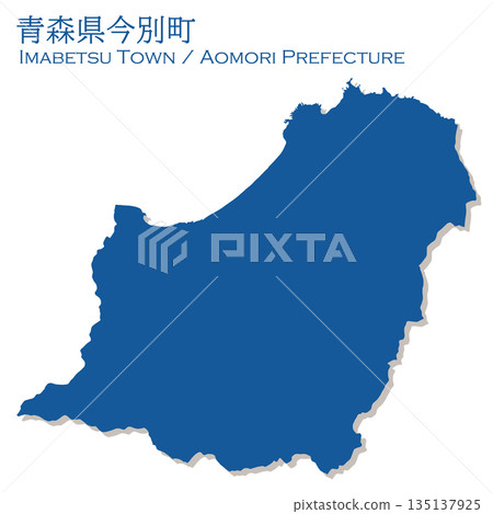 插畫資料：日本地圖，青森縣，今別町向量插圖地圖 135137925