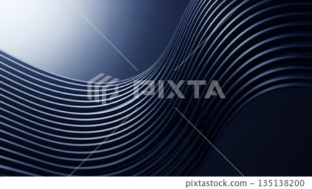 海軍藍流線型設計布料，令人聯想到現代建築的形象。 135138200