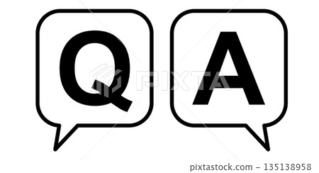 Q&A rounded square speech bubble Q&A rounded square speech bubble 135138958