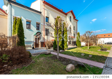 Historic Residential Building Exterior in Grodno Old Town Historic Residential Building Exterior in Grodno Old Town 135139394