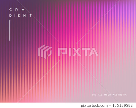 3d glassmorphism glass with pink color on the pastel purple. Abstract gradient background for romantic design or Valentine's day. Corrugated trendy texture. Vector illustration. 135139592