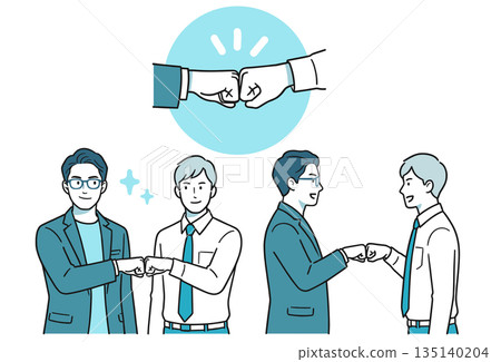 圖：商界人士互相握拳致意 135140204