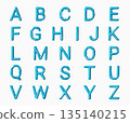 Letters made of low poly blue material 135140215
