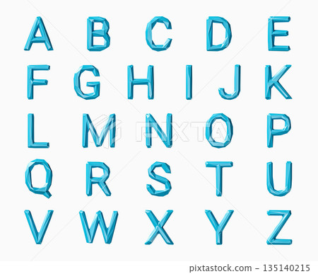 Letters made of low poly blue material Letters made of low poly blue material 135140215