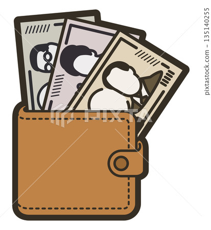 Wallet and money. 135140255
