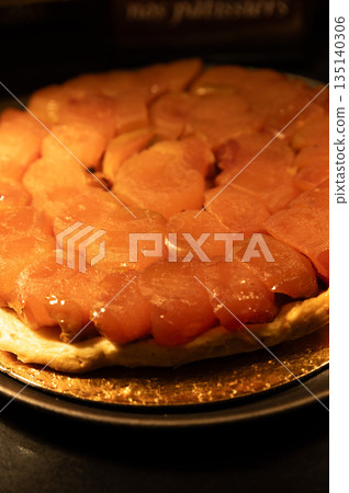 sweet traditional dessert named tarte tatin 135140306