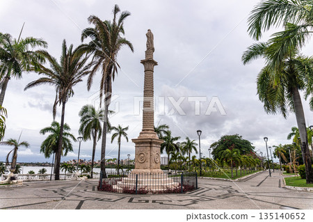 View of Square of Loves, Largo dos Amores in the city of Sao Luis, Maranhao, Brazil 135140652