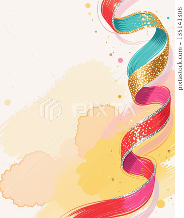 Colorful ribbon on abstract background. 135141308