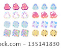 插畫素材_全像風格貼紙風格箭頭套裝 135141830