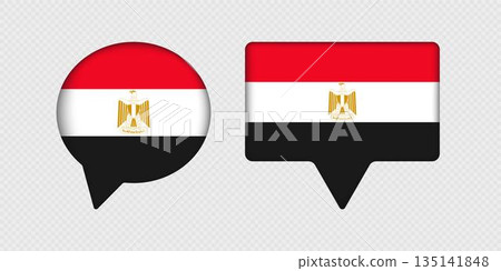 Flag of Egypt in speech bubble. 135141848