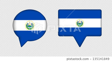 Flag of El Salvador in speech bubble. 135141849