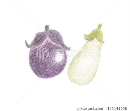 圓茄子和白茄子 圓茄子和白茄子 135141998