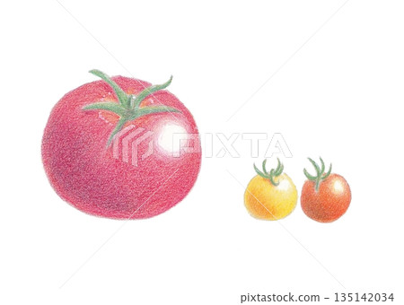 大番茄、黃色和紅色櫻桃番茄 135142034