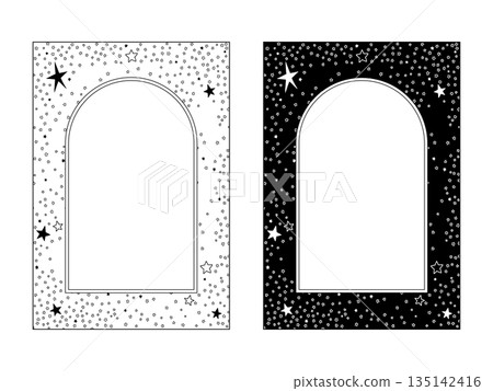 Handwritten star vertical frame background (A4 compatible, monochrome, vector) Handwritten star vertical frame background (A4 compatible, monochrome, vector) 135142416