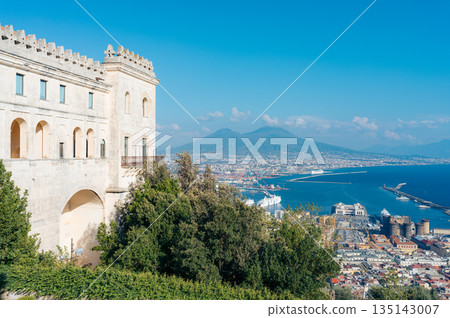 Overlook Naples Italy with Mount Vesuvius in the background. 135143007