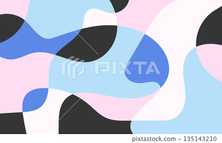 Fun abstract background with simple colorful hand drawn liquid shapes composition. Playful childish doodle backdrop. Minimalist horizontal cover design in trendy colors Fun abstract background with simple colorful hand drawn liquid shapes composition. Playful childish doodle backdrop. Minimalist horizontal cover design in trendy colors 135143210