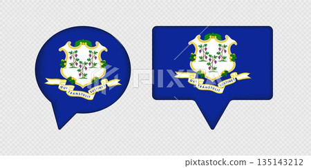 Flag of Connecticut State in Speech Bubble. Flag of Connecticut State in Speech Bubble. 135143212