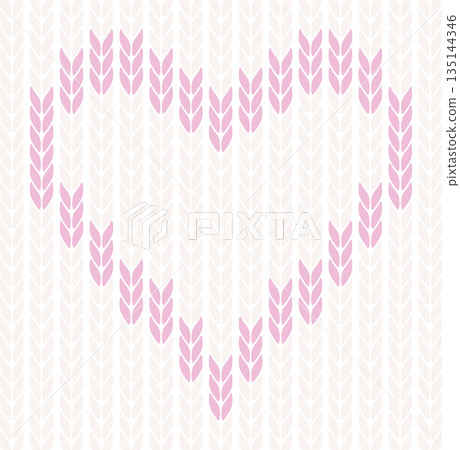 嬰兒粉紅色心形圖案平針編織背景插圖（透明類型） 135144346