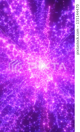 Glowing purple network of connected particles forming a cosmic web of light in abstract space Glowing purple network of connected particles forming a cosmic web of light in abstract space 135144470