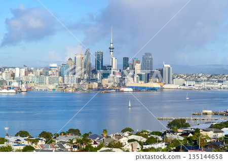 紐西蘭奧克蘭維多利亞山的優美景色 135144658