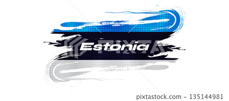 Estonia Flag in Brush Paint Style and Halftone Effect. Estonia Flag Background with Grunge Concept Estonia Flag in Brush Paint Style and Halftone Effect. Estonia Flag Background with Grunge Concept 135144981