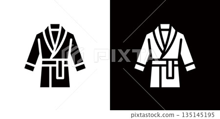 Bathrobe and kimono icons, bathrobe illustrations Bathrobe and kimono icons, bathrobe illustrations 135145195