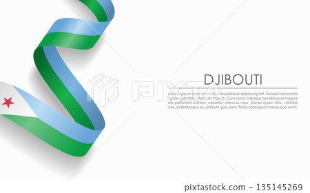 Djibouti flag wavy ribbon, ideal for patriotic or cultural design themes. Vector illustration. Djibouti flag wavy ribbon, ideal for patriotic or cultural design themes. Vector illustration. 135145269