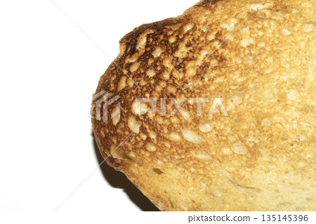 A Close Up of a Toasted Home Made Bread Slice Toast Showing Texture 135145396