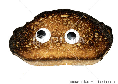 A Funny Burnt Toast Bread Slice Roll With Googly Wobble Eyes A Funny Burnt Toast Bread Slice Roll With Googly Wobble Eyes 135145414