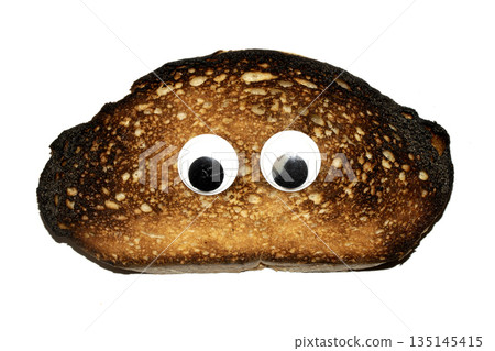 A Funny Burnt Toast Bread Slice Roll With Googly Wobble Eyes 135145415