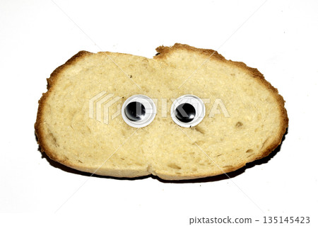 A Funny Burnt Toast Bread Slice Roll With Googly Wobble Eyes 135145423