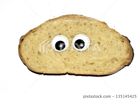 A Funny Burnt Toast Bread Slice Roll With Googly Wobble Eyes 135145425