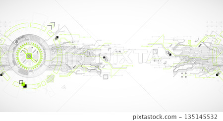 Abstract image of a computer chip in the middle of a wireframe sphere. Vector Abstract image of a computer chip in the middle of a wireframe sphere. Vector 135145532
