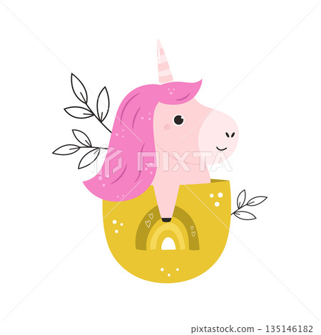 Happy Magical Unicorn Mascot in Pocket for Birthday and Baby Shower Vector Illustration for Kids Happy Magical Unicorn Mascot in Pocket for Birthday and Baby Shower Vector Illustration for Kids 135146182